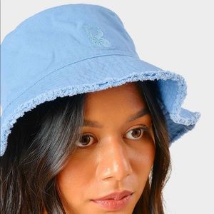 Blackbough Blue Frayed Bucket Hat